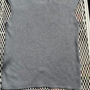 Grey Calvin Klein ribbed cap sleeve tank top
